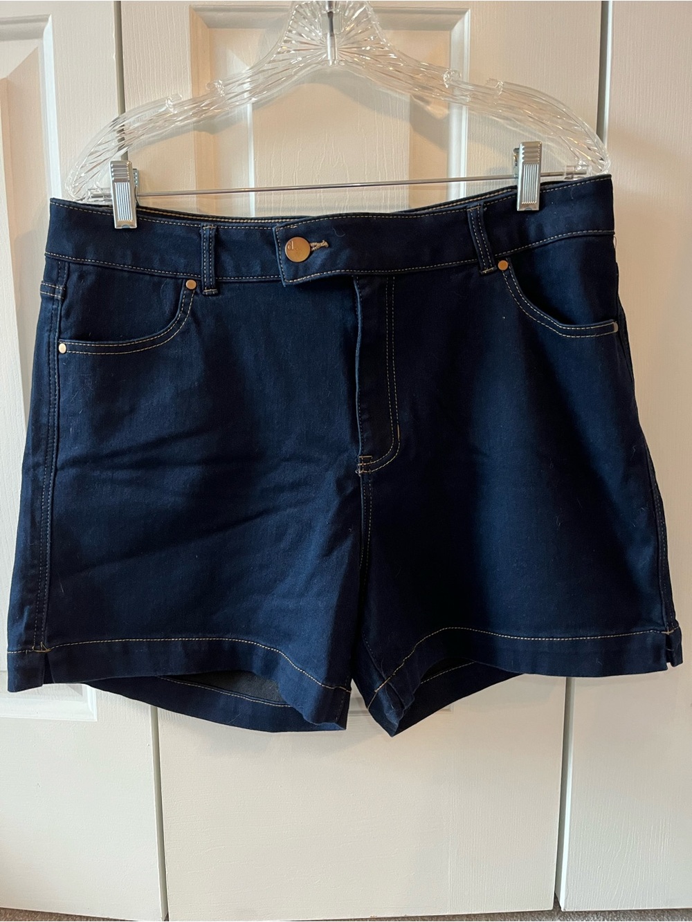 d. jeans Dark Navy Stretch Denim Shorts